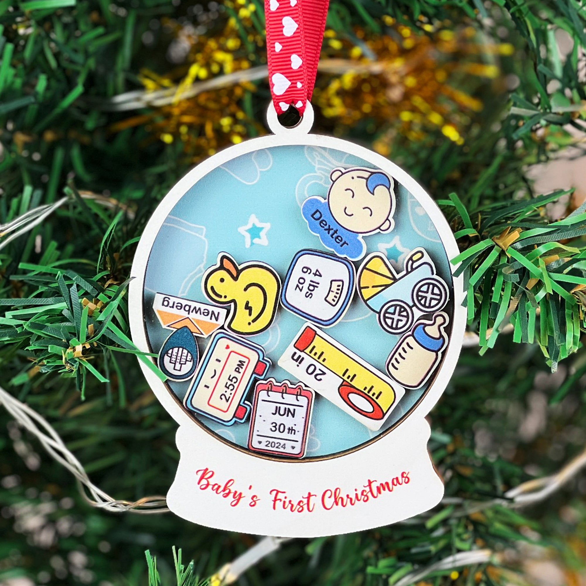 Baby Ornament Announcement, Personalized Baby Ornaments Christmas