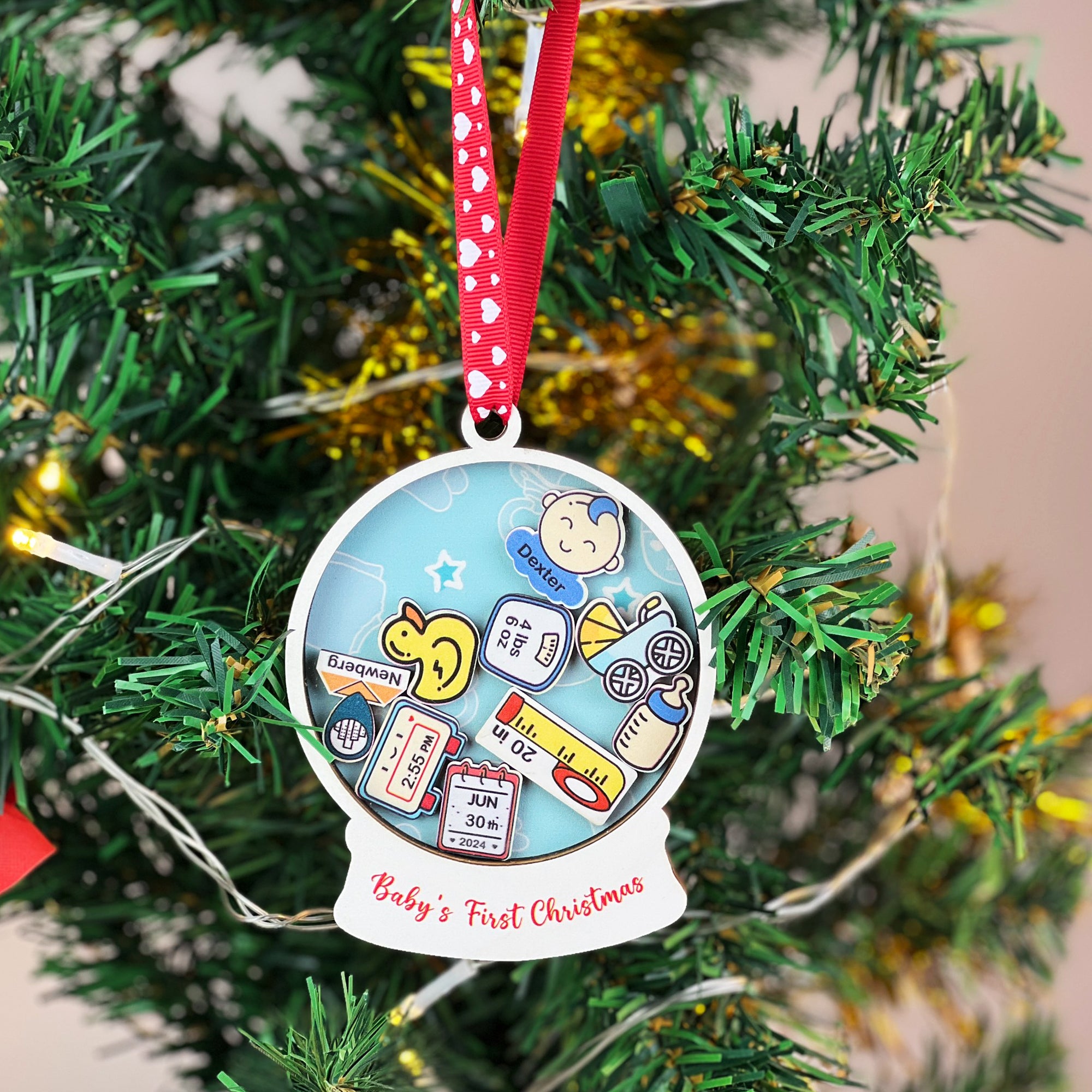 Baby Ornament Announcement, Personalized Baby Ornaments Christmas