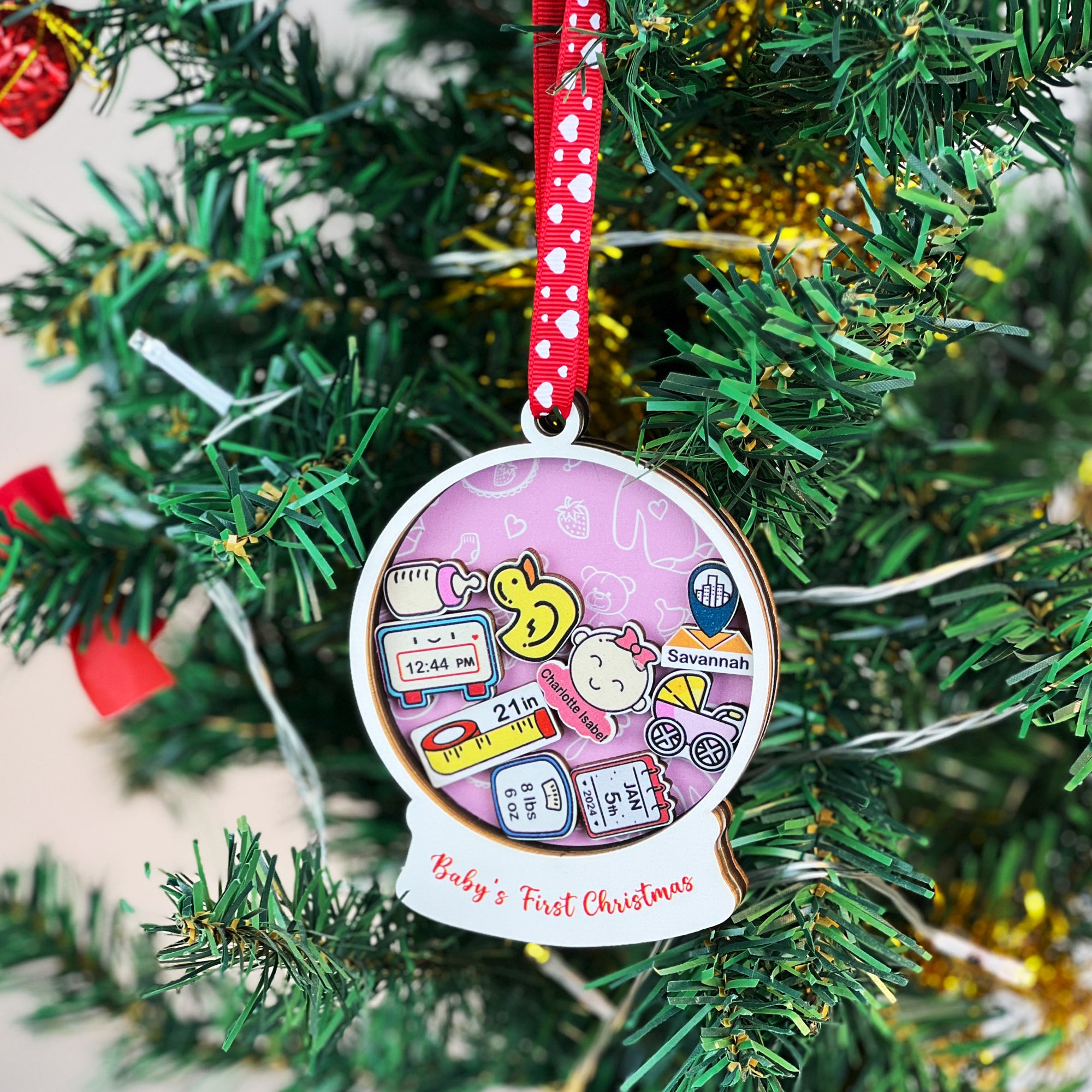 Baby Ornament Announcement, Personalized Baby Ornaments Christmas