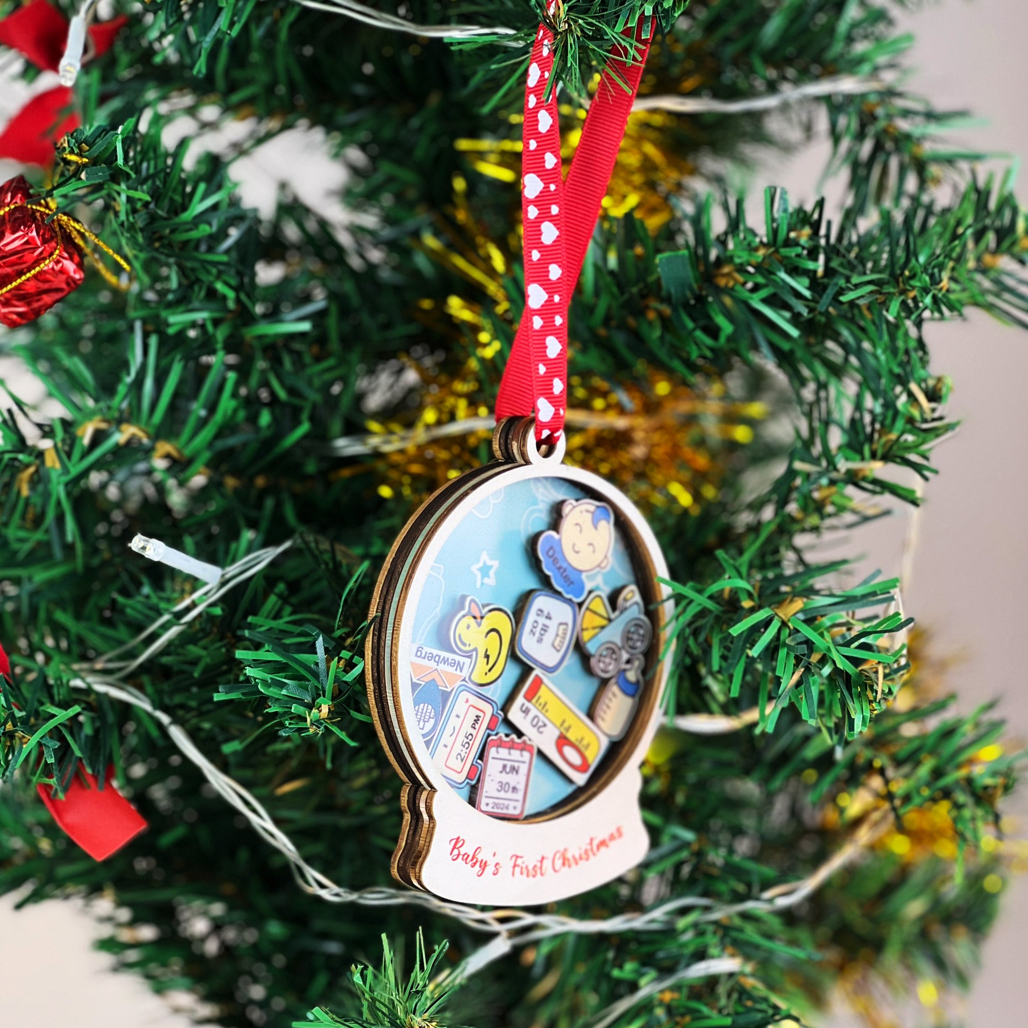 Baby Ornament Announcement, Personalized Baby Ornaments Christmas