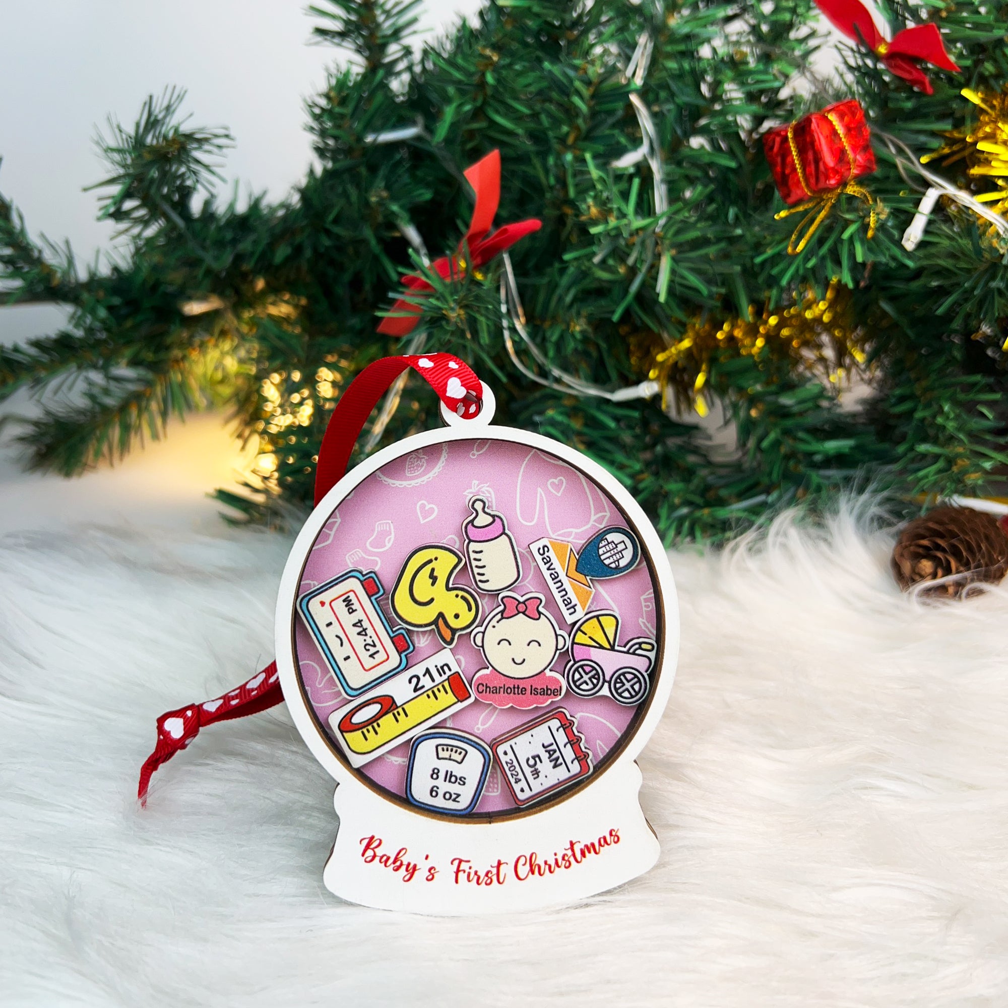 Baby Ornament Announcement, Personalized Baby Ornaments Christmas