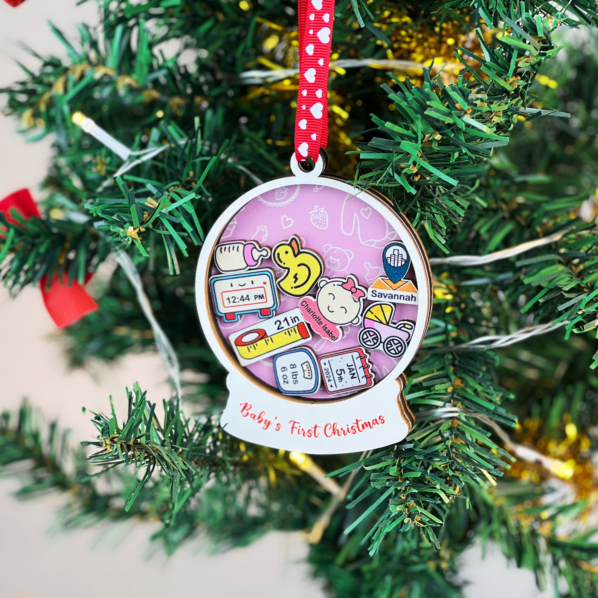 Baby Ornament Announcement, Personalized Baby Ornaments Christmas