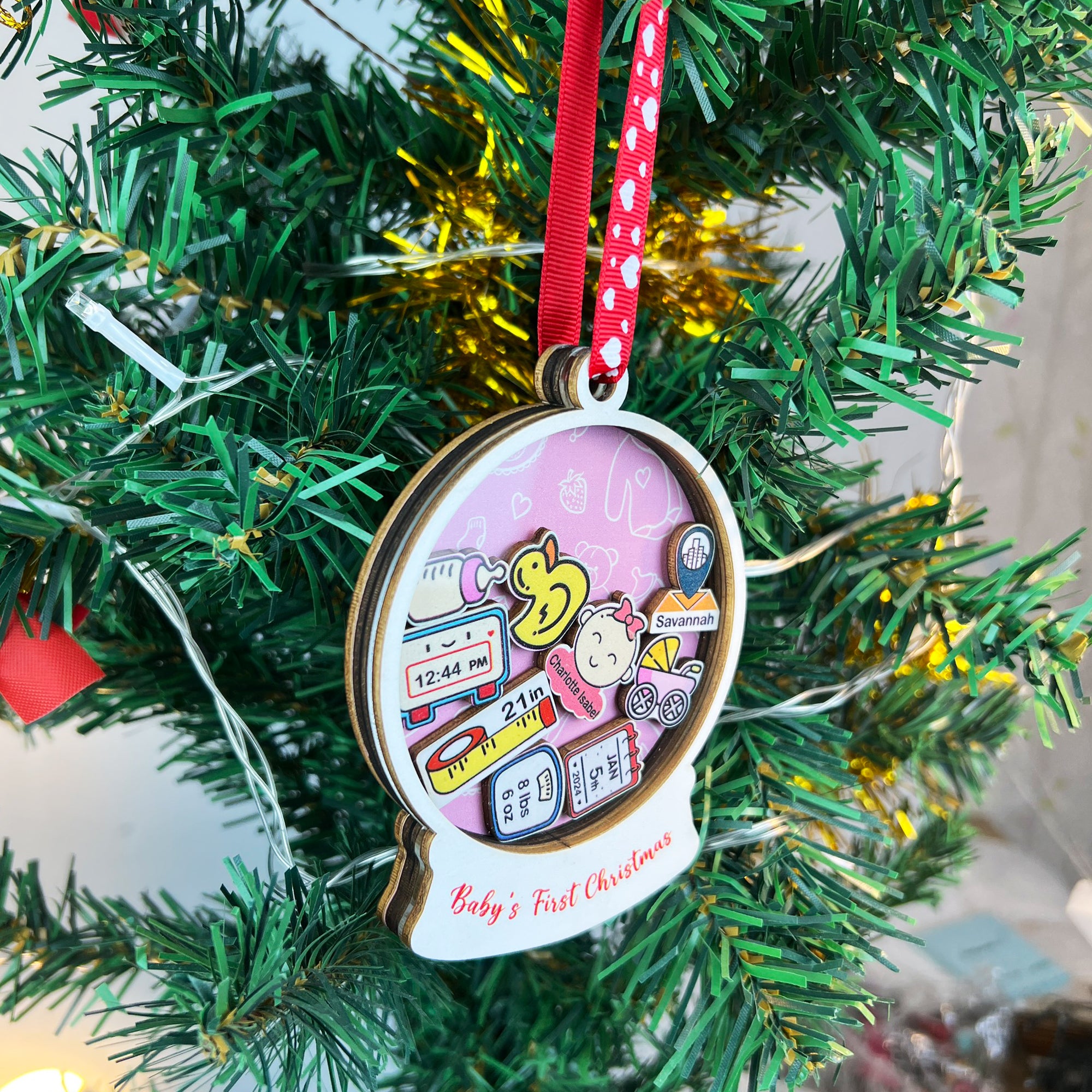 Baby Ornament Announcement, Personalized Baby Ornaments Christmas