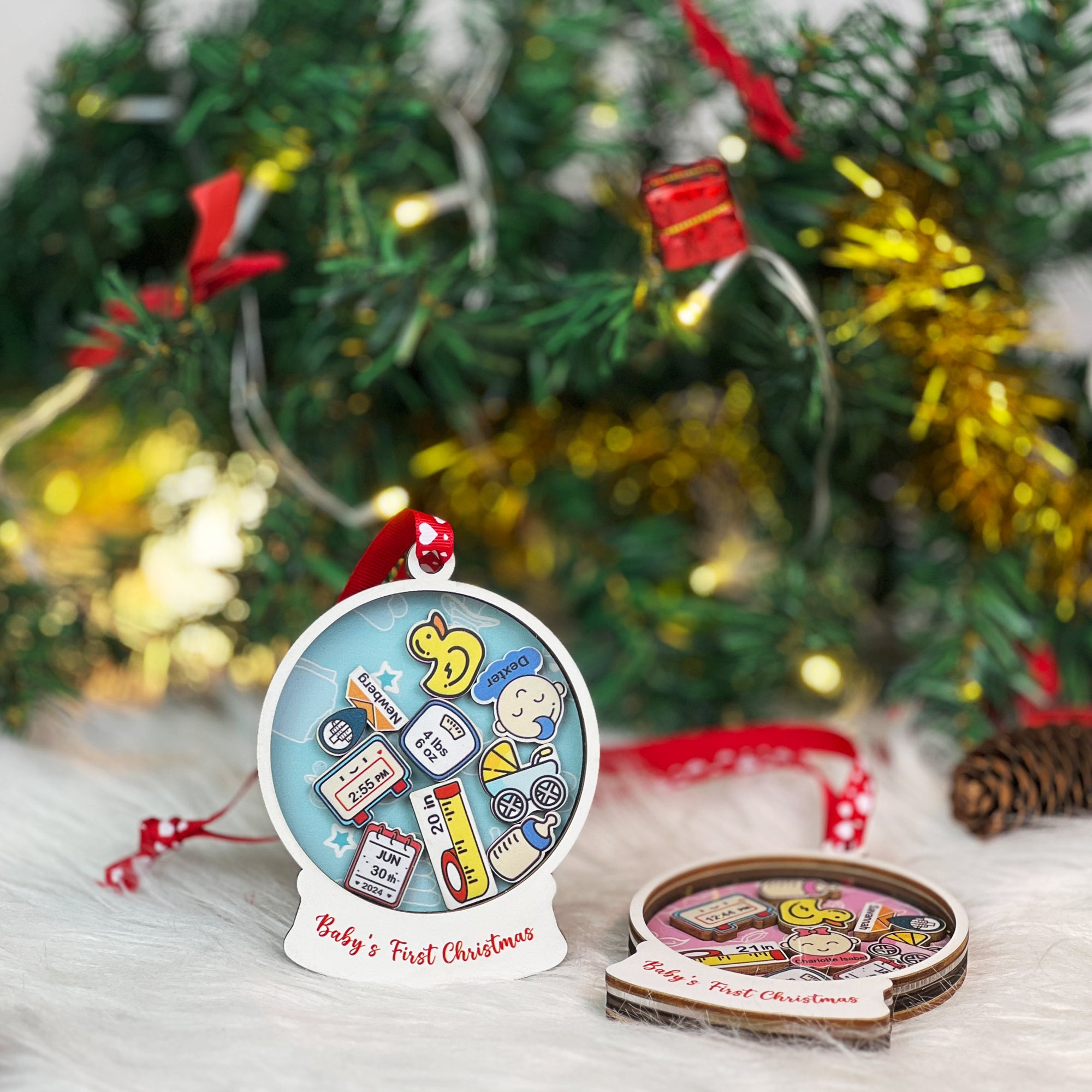 Baby Ornament Announcement, Personalized Baby Ornaments Christmas
