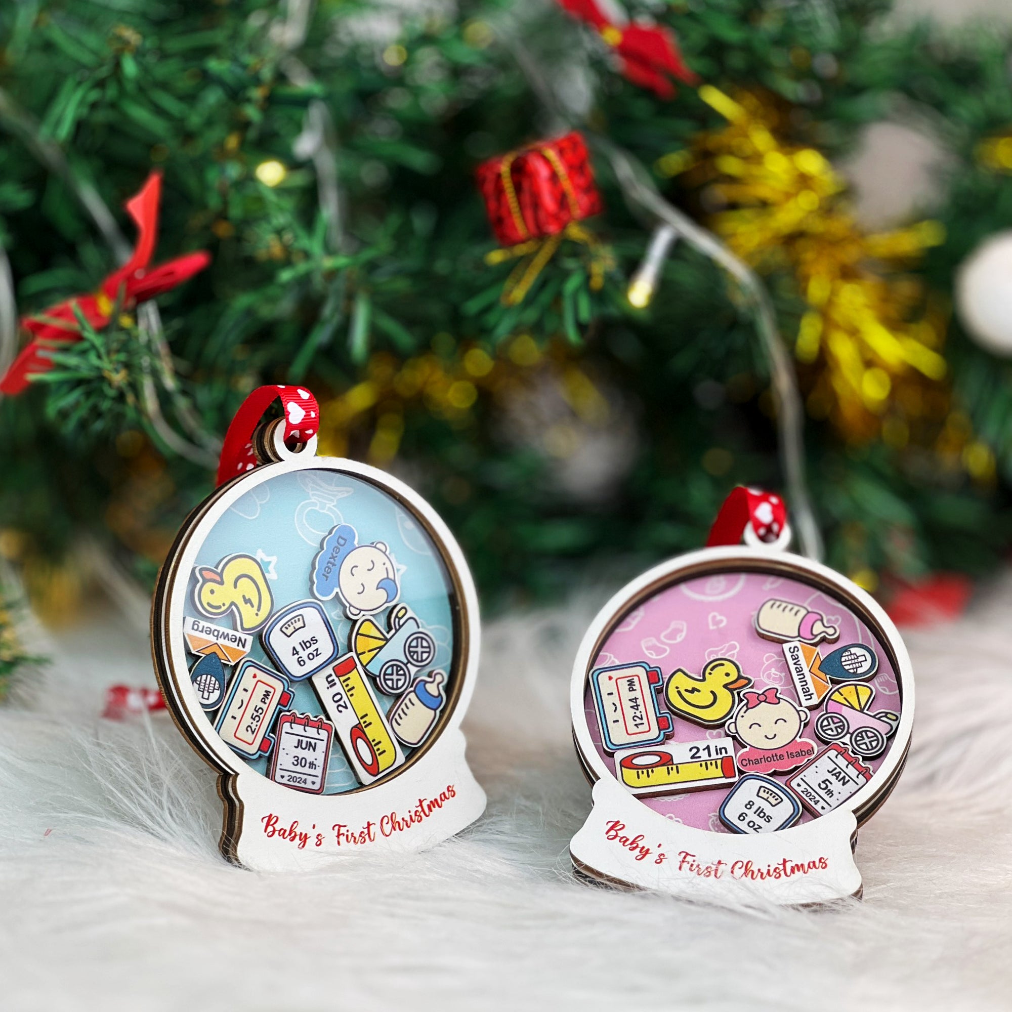 Baby Ornament Announcement, Personalized Baby Ornaments Christmas
