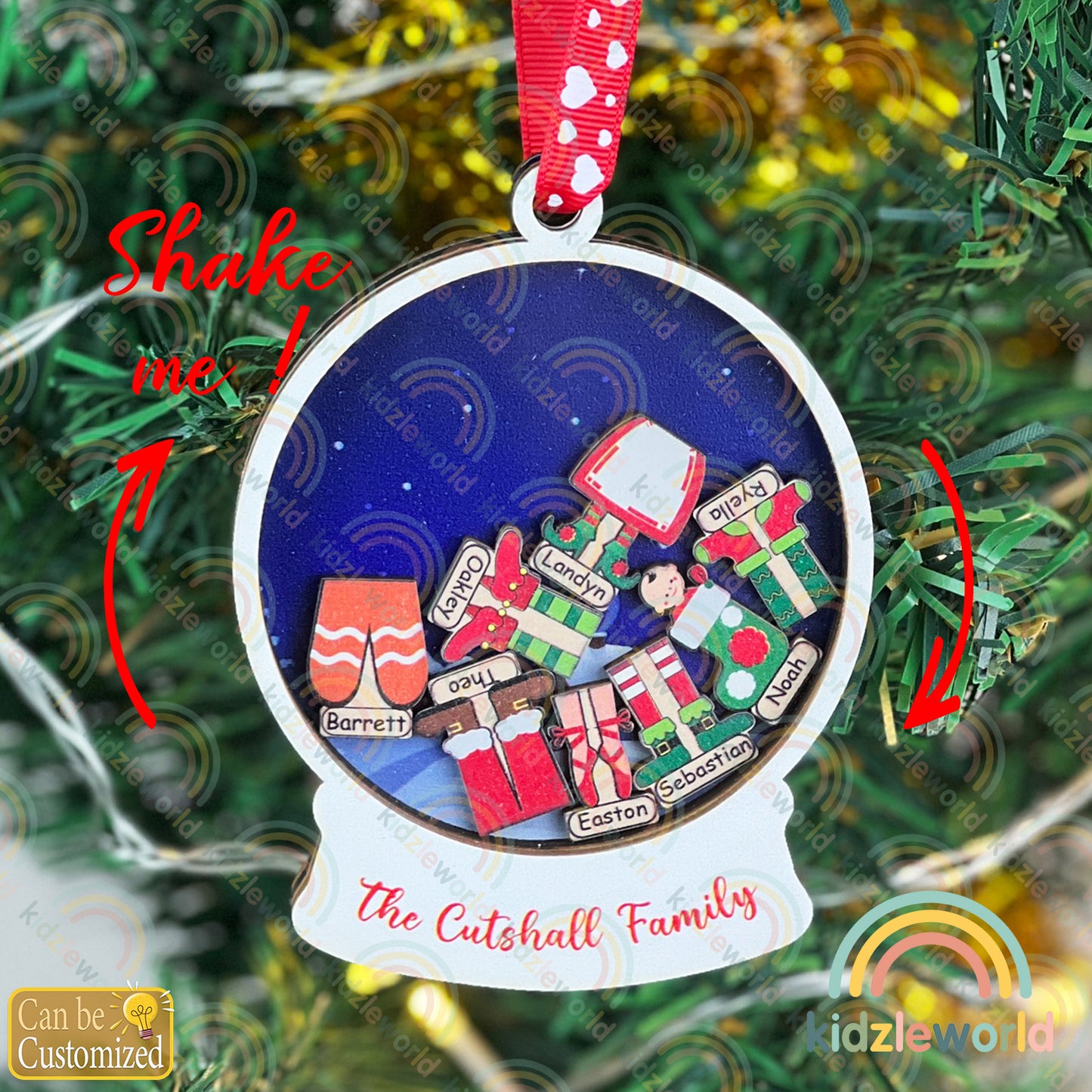 Personalized Family Christmas Tree Ornaments, Mini Christmas Tree Ornaments, Xmas Ornaments