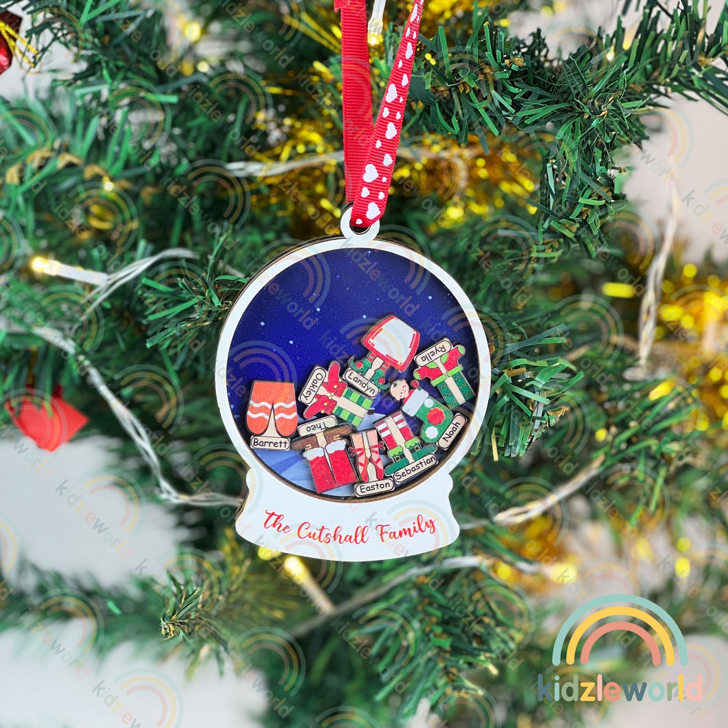 Personalized Family Christmas Tree Ornaments, Mini Christmas Tree Ornaments, Xmas Ornaments