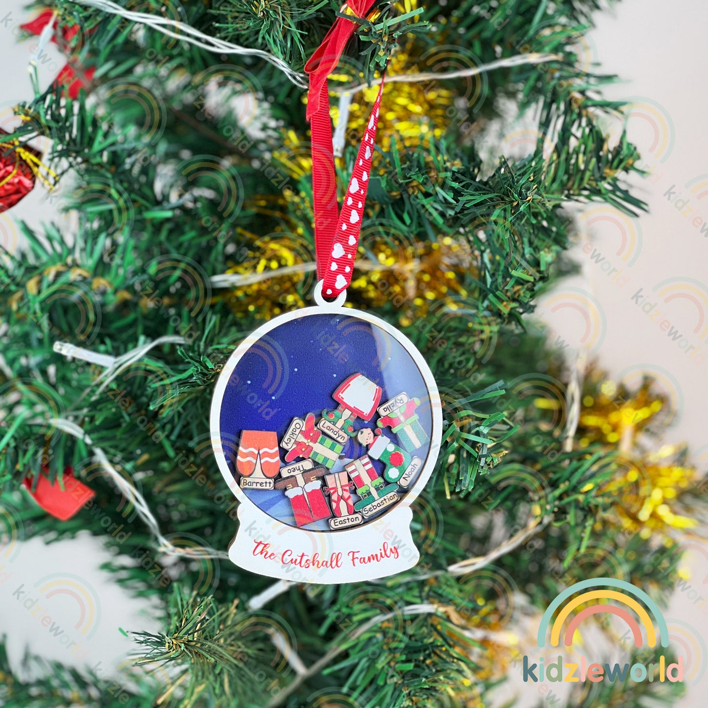 Personalized Family Christmas Tree Ornaments, Mini Christmas Tree Ornaments, Xmas Ornaments