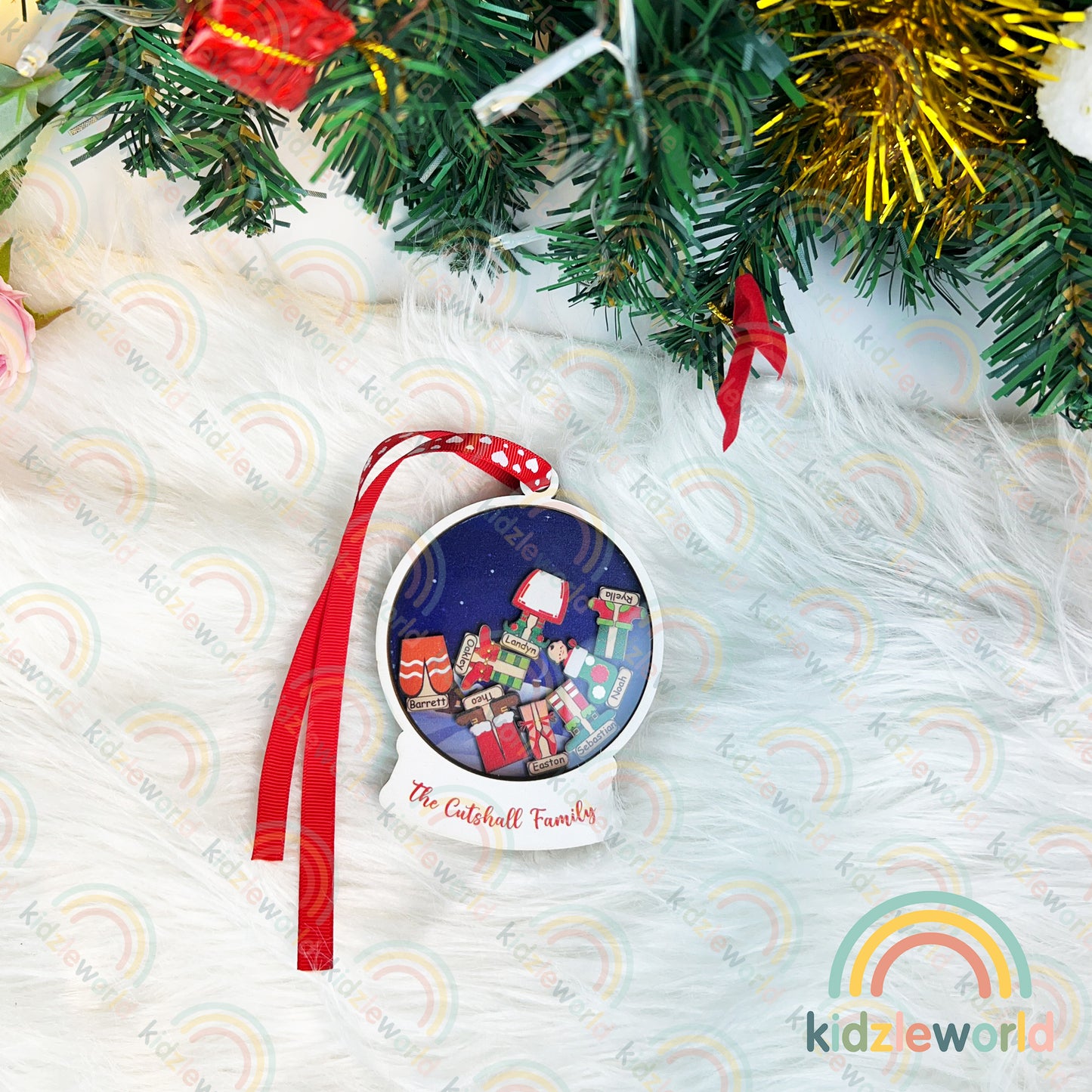 Personalized Family Christmas Tree Ornaments, Mini Christmas Tree Ornaments, Xmas Ornaments