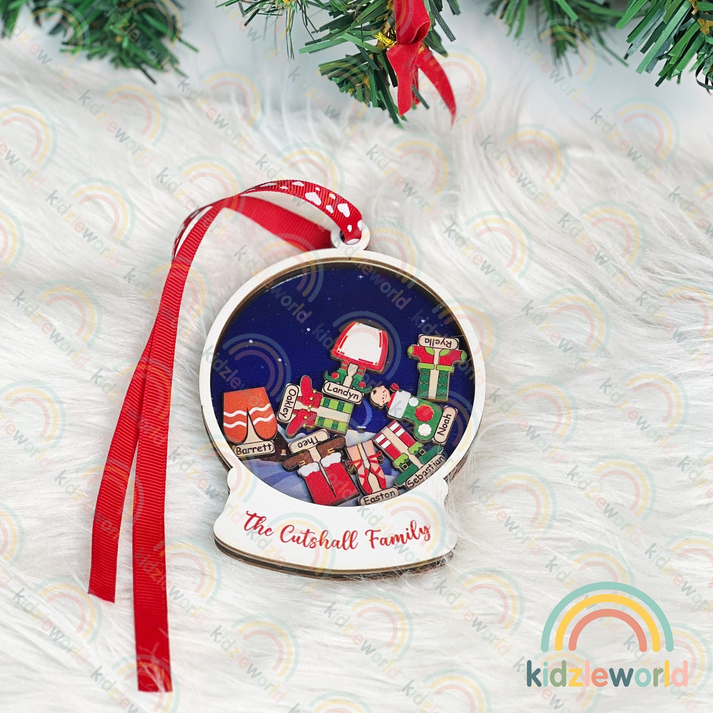 Personalized Family Christmas Tree Ornaments, Mini Christmas Tree Ornaments, Xmas Ornaments