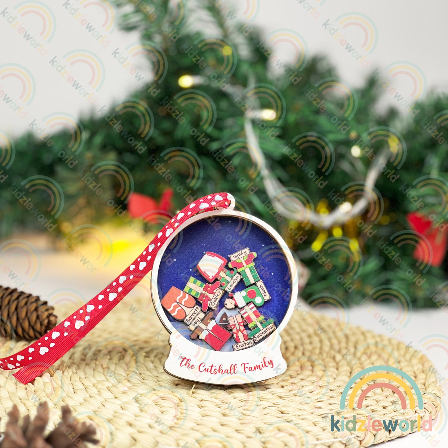 Personalized Family Christmas Tree Ornaments, Mini Christmas Tree Ornaments, Xmas Ornaments