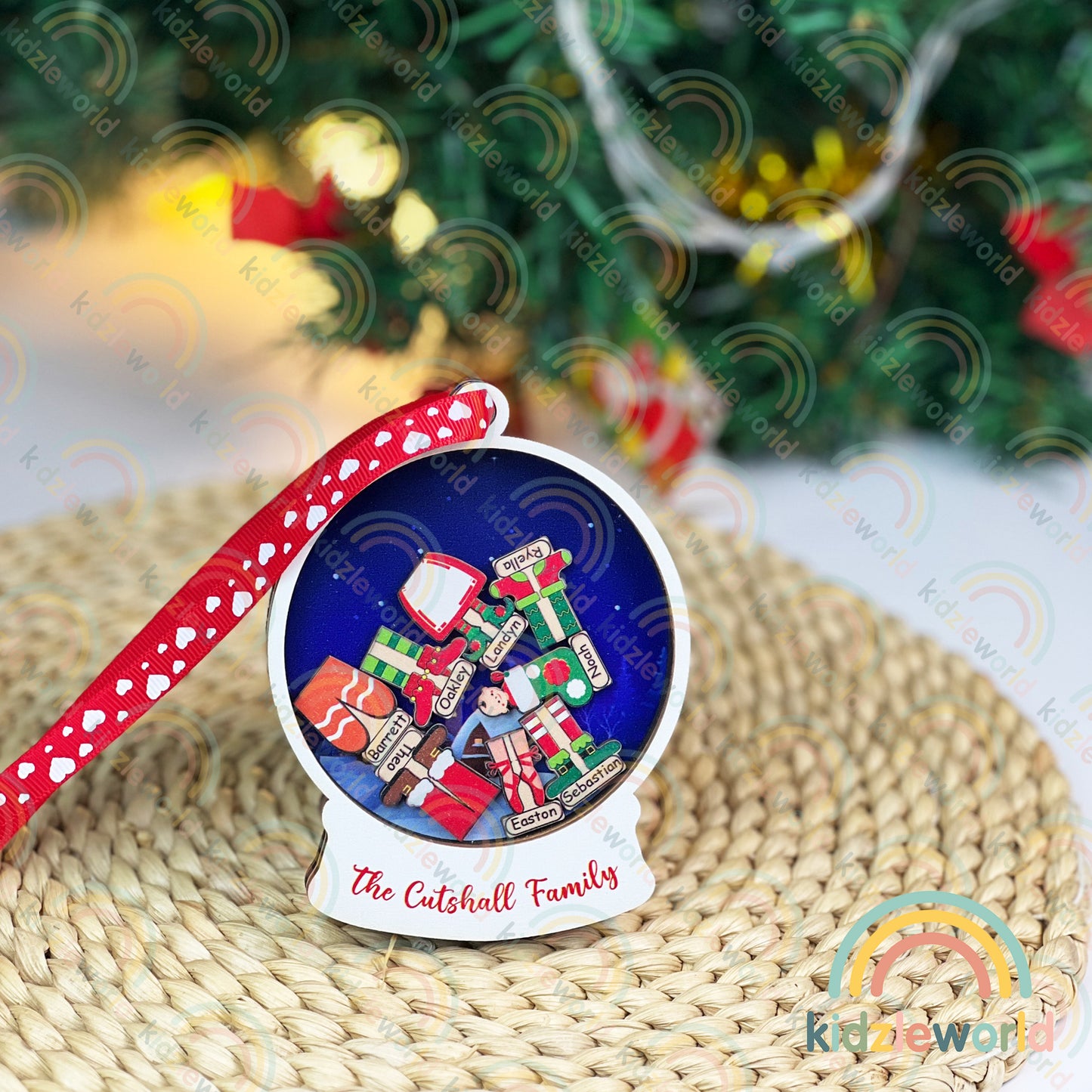 Personalized Family Christmas Tree Ornaments, Mini Christmas Tree Ornaments, Xmas Ornaments