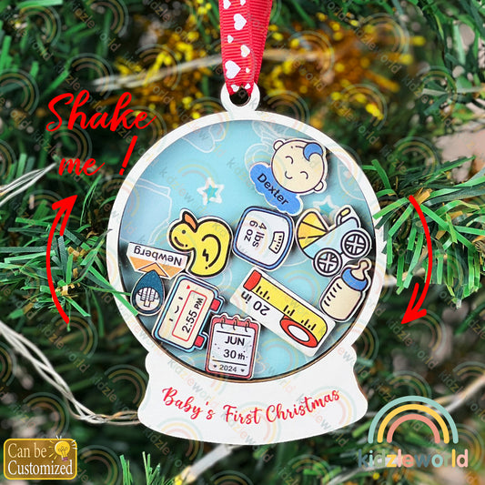 Baby First Christmas Ornament, Xmas Tree Ornaments, Personalized Baby Xmas Ornaments