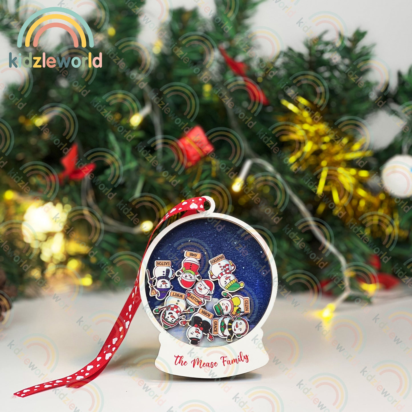 Unique Christmas Ornaments Beautiful, Family Name Christmas Ornaments, Xmas Ornaments Personalized, Snow Family Ornament