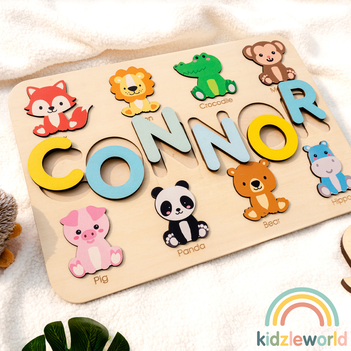 KZW61 Personalized Wooden Name Puzzle Gift for Baby