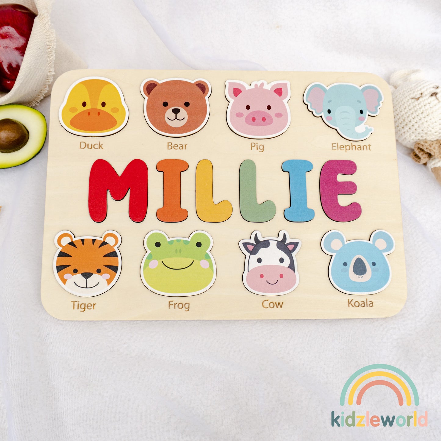 KZW62 Personalized Wooden Name Puzzle Gift for Baby