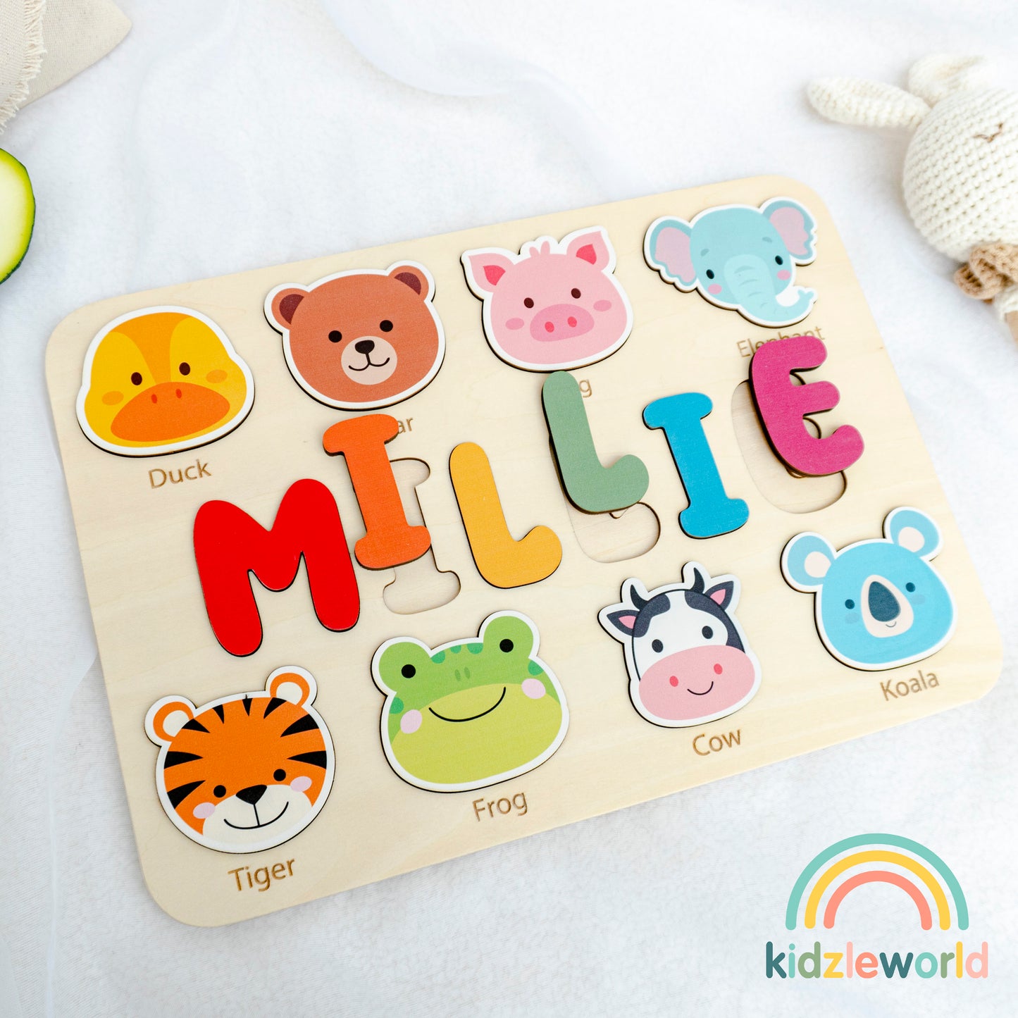 KZW62 Personalized Wooden Name Puzzle Gift for Baby