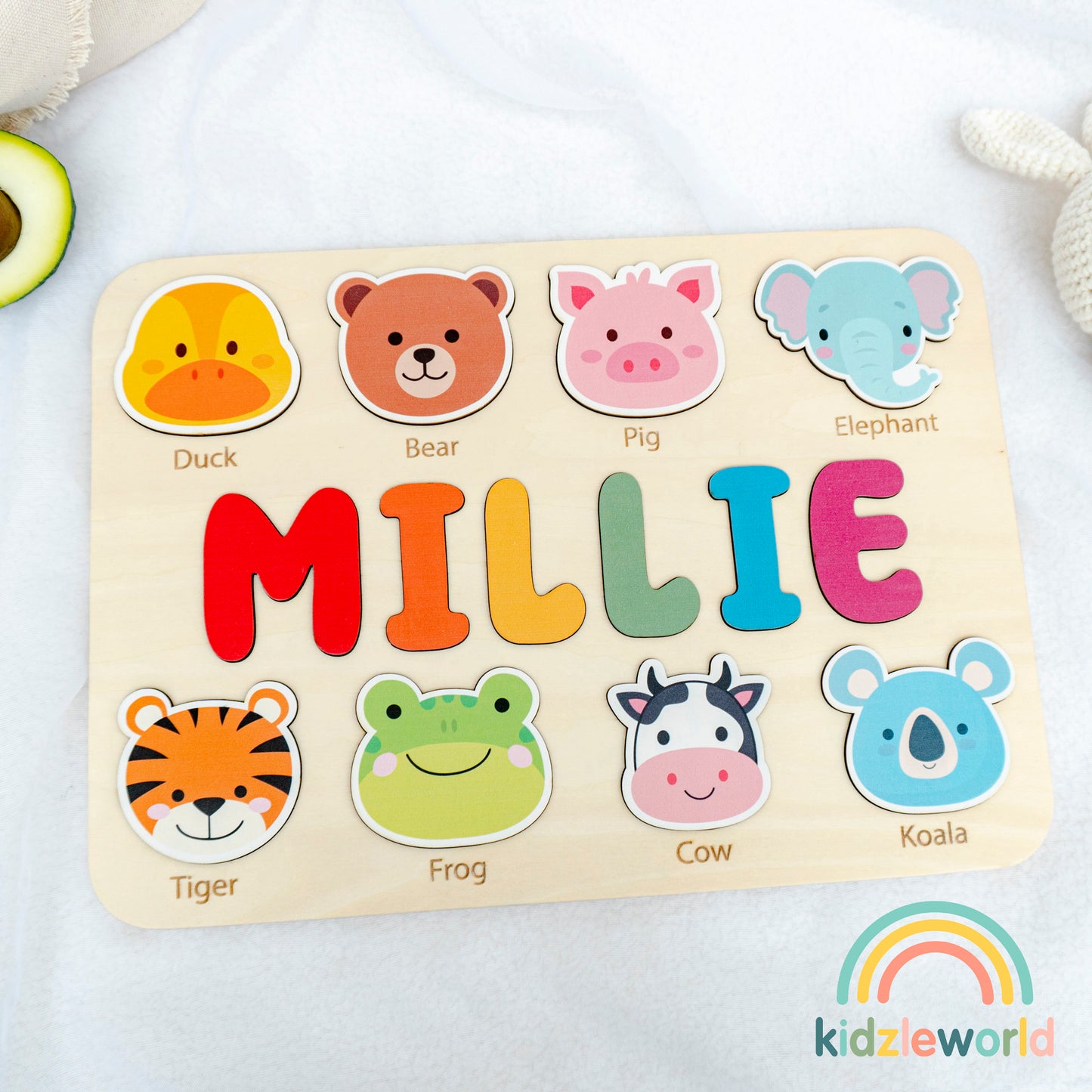 KZW62 Personalized Wooden Name Puzzle Gift for Baby