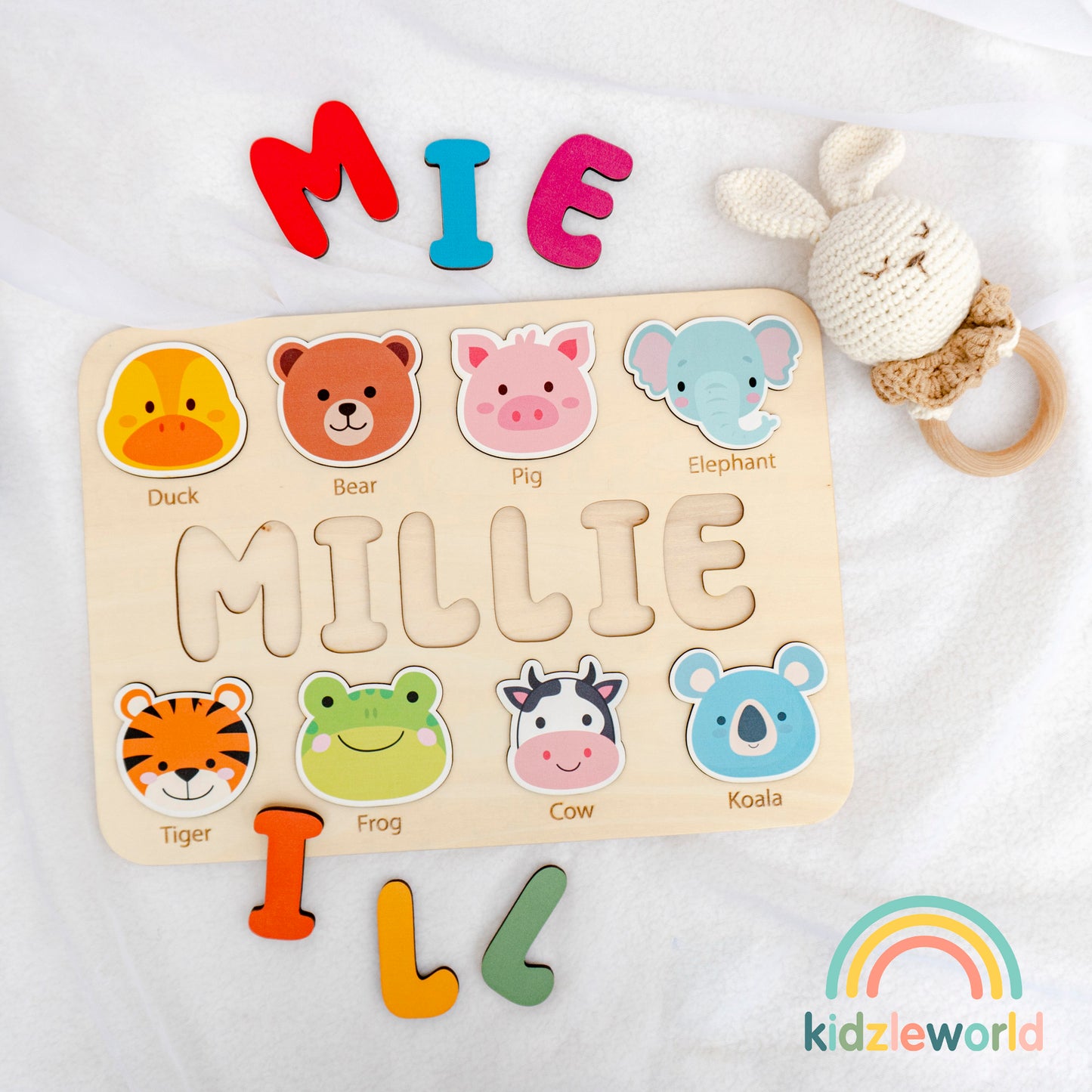 KZW62 Personalized Wooden Name Puzzle Gift for Baby