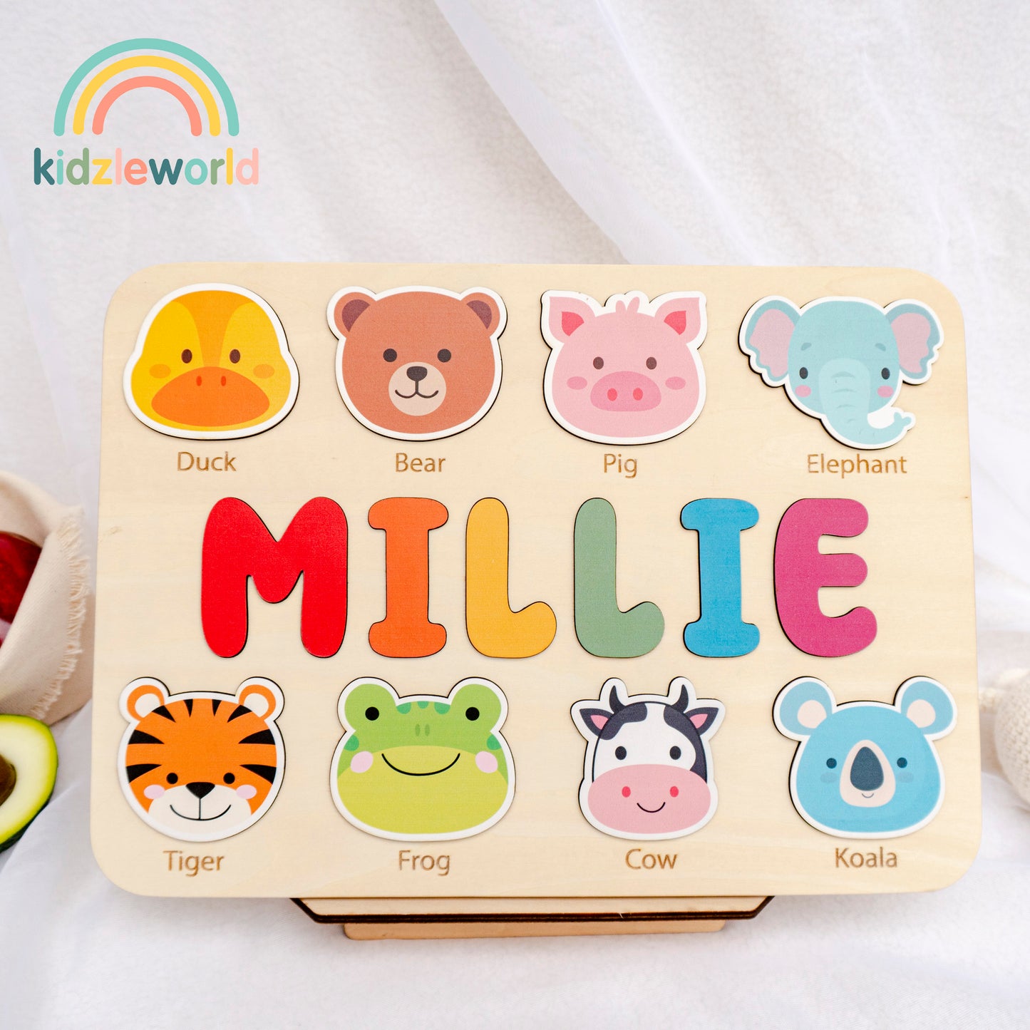 KZW62 Personalized Wooden Name Puzzle Gift for Baby