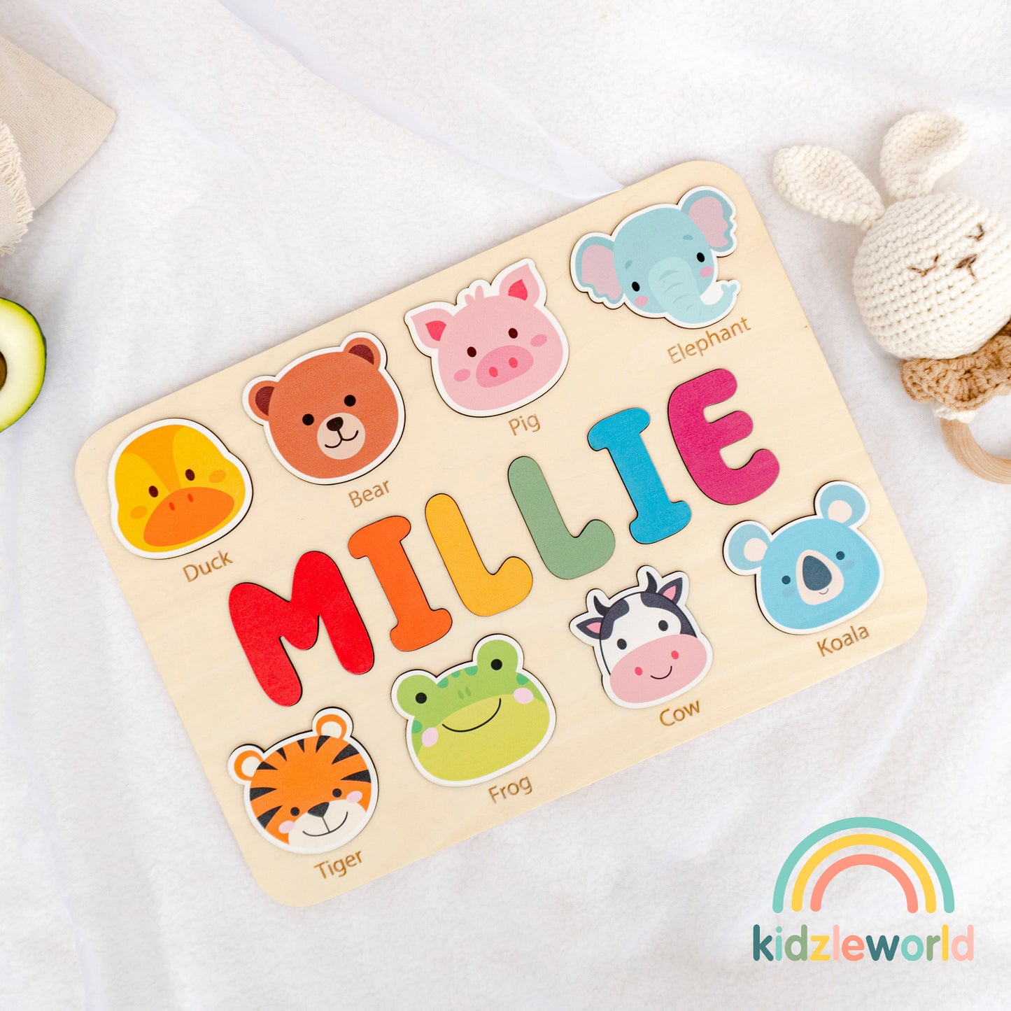 KZW62 Personalized Wooden Name Puzzle Gift for Baby