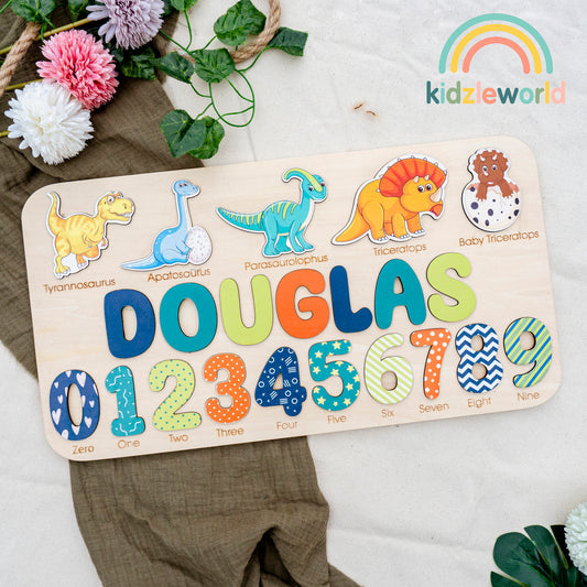 KZW65 Personalized Wooden Name Puzzle Gift for Baby