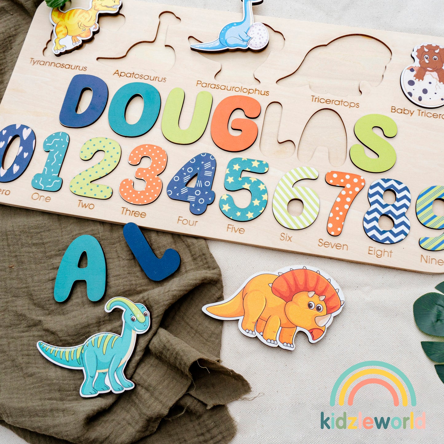 KZW65 Personalized Wooden Name Puzzle Gift for Baby