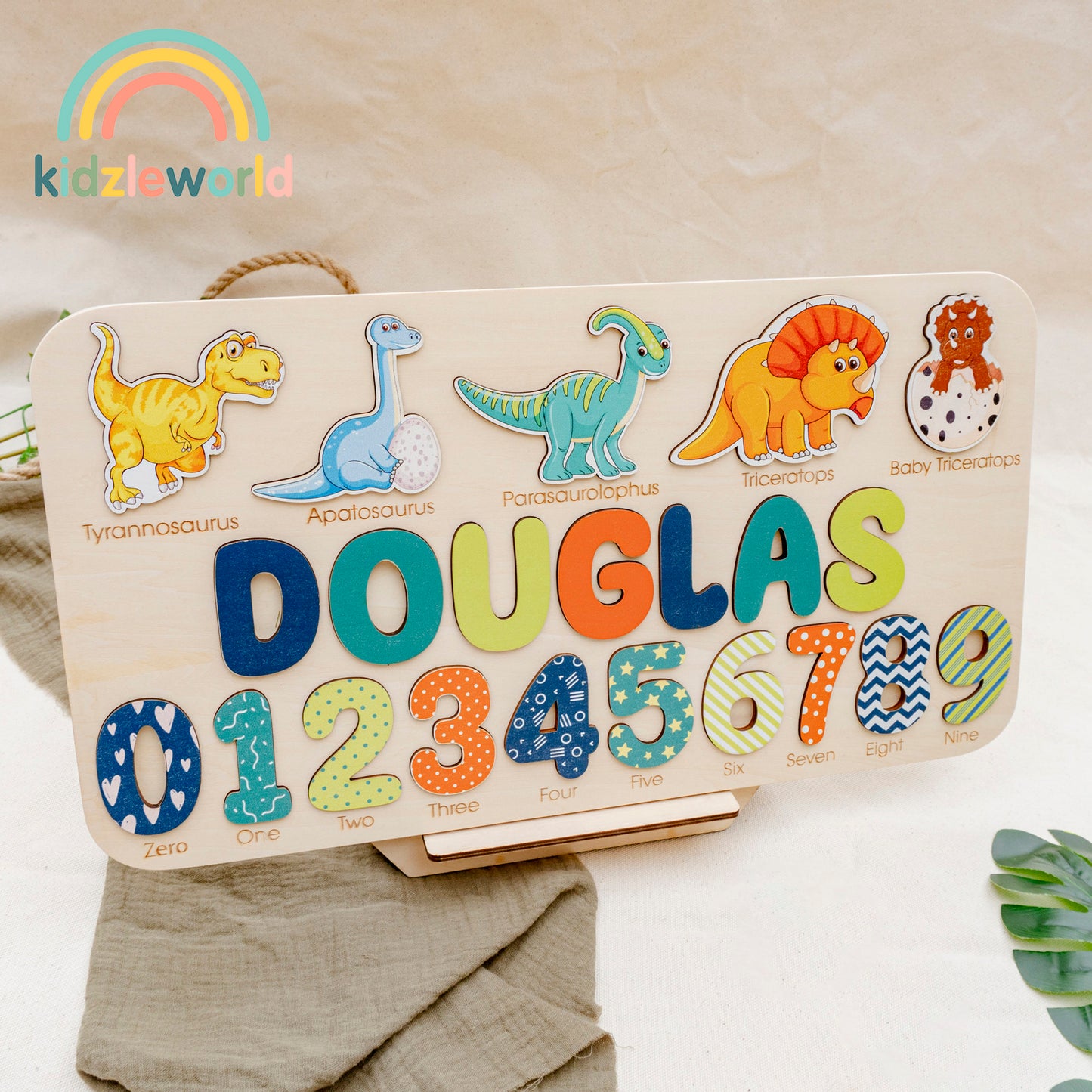 KZW65 Personalized Wooden Name Puzzle Gift for Baby