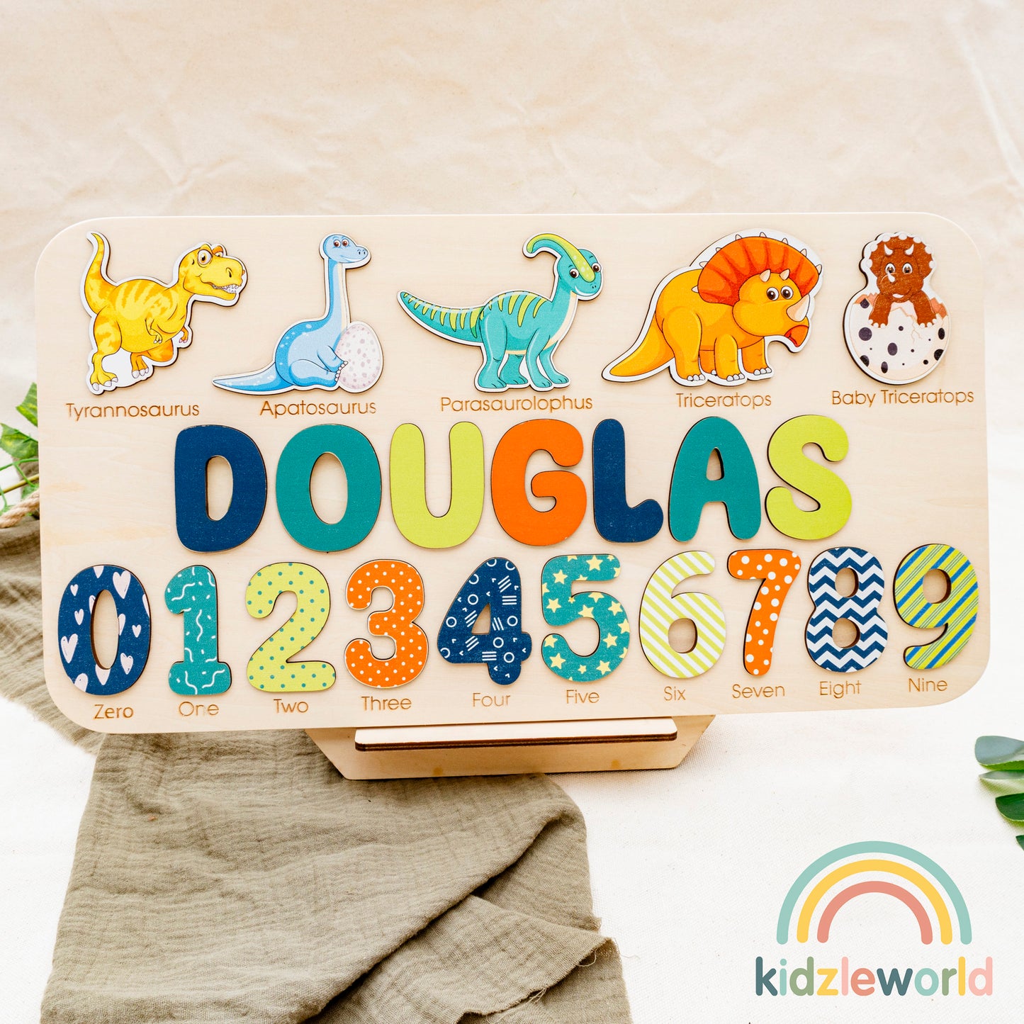 KZW65 Personalized Wooden Name Puzzle Gift for Baby