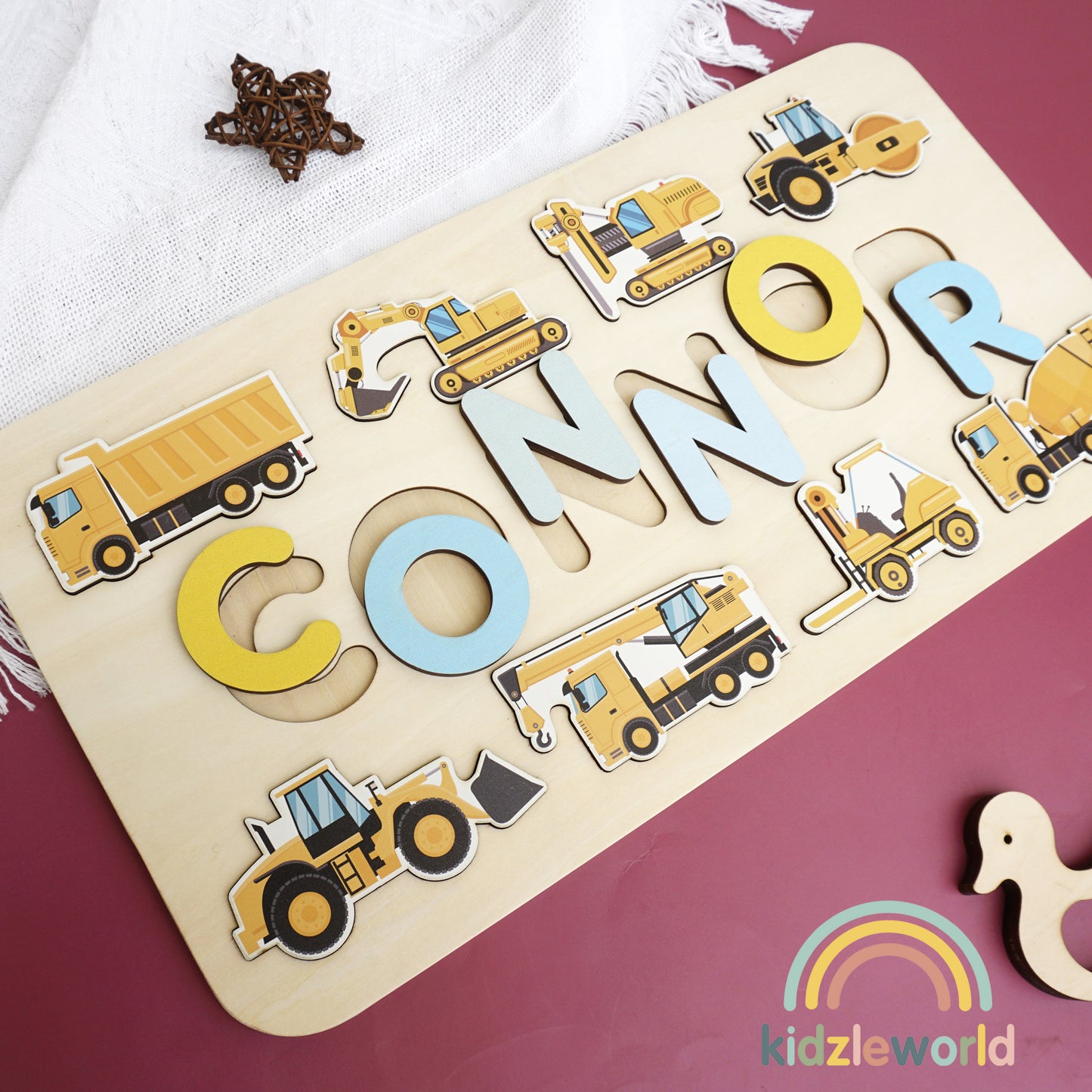 KZW69 Personalized Wooden Name Puzzle Gift for Baby