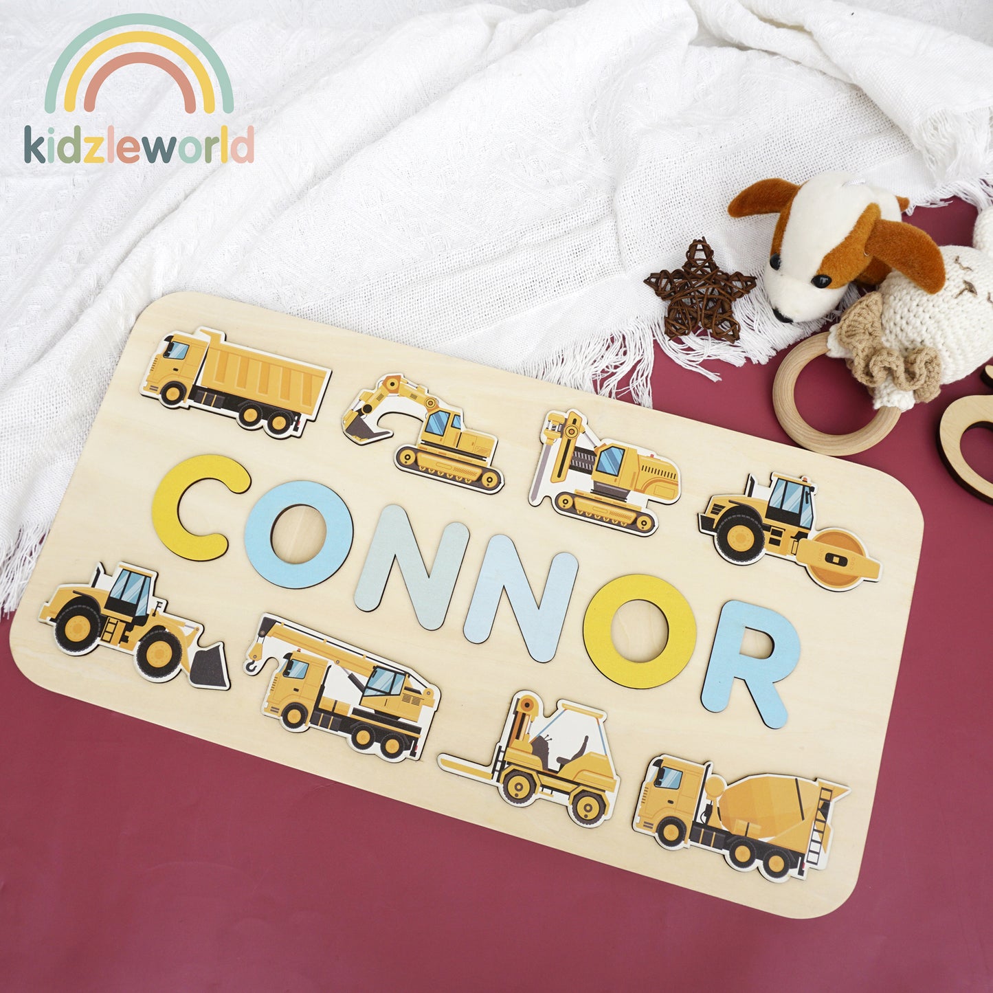 KZW69 Personalized Wooden Name Puzzle Gift for Baby