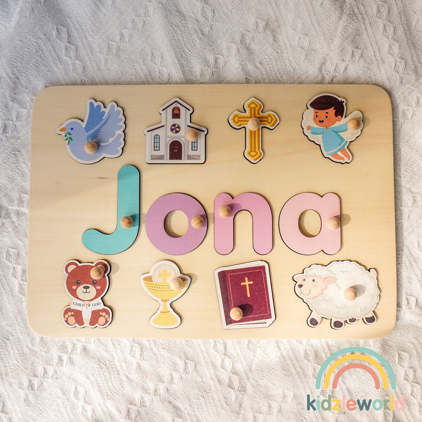 KZW70 Personalized Wooden Name Puzzle Gift for Baby