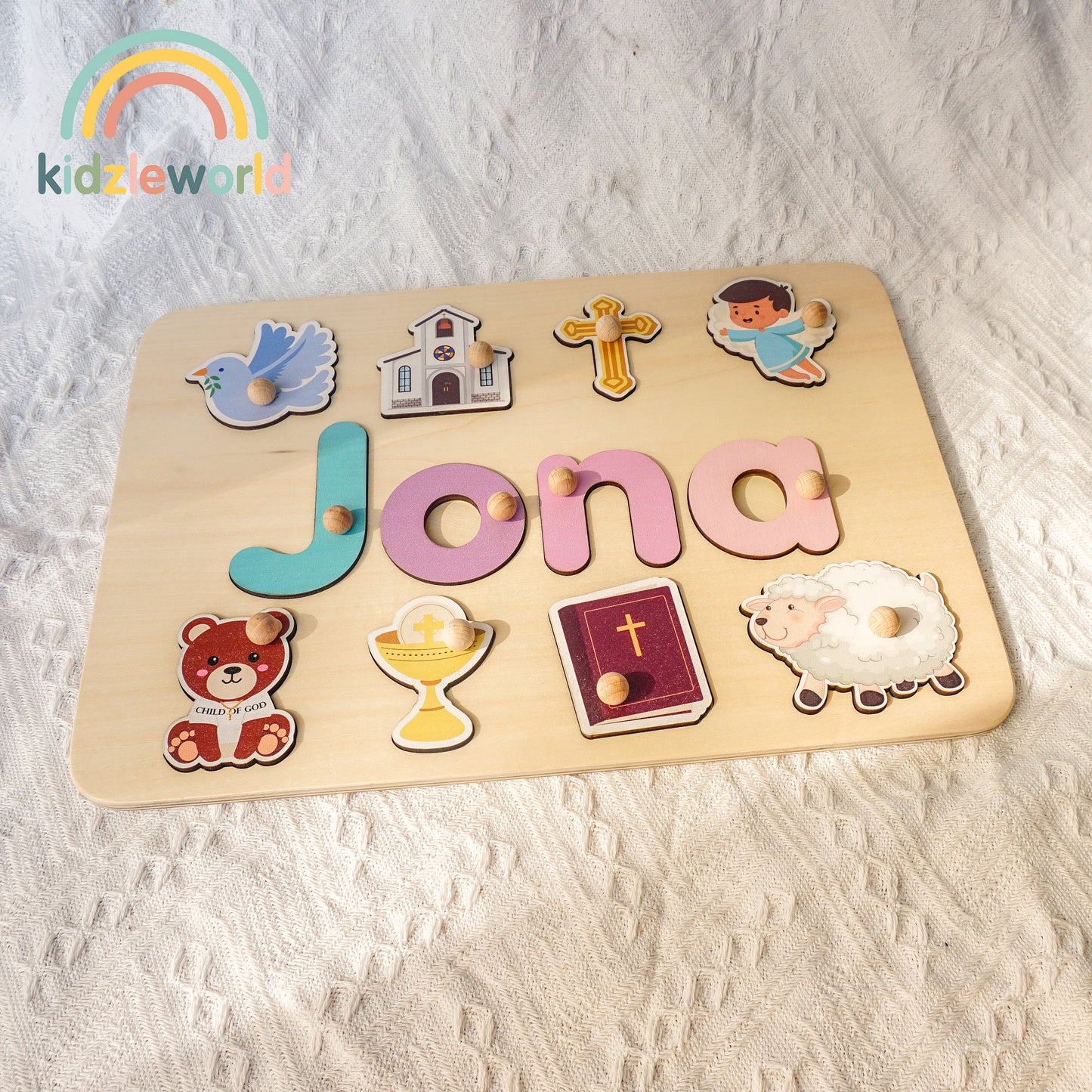 KZW70 Personalized Wooden Name Puzzle Gift for Baby