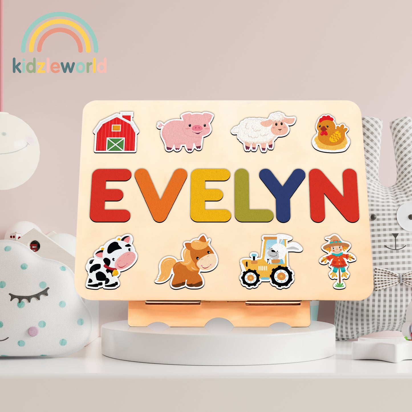 KZW72 Personalized Wooden Name Puzzle Gift for Baby