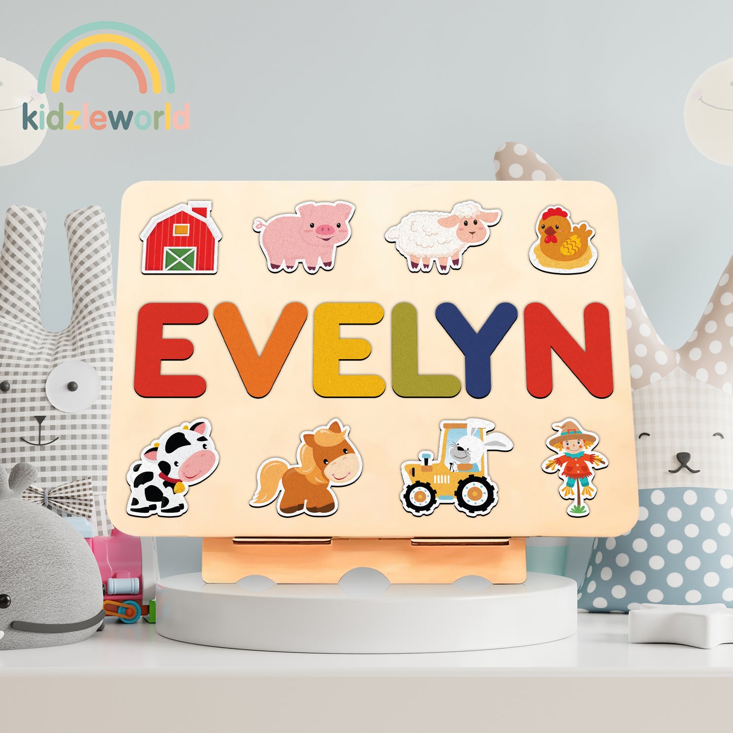 KZW72 Personalized Wooden Name Puzzle Gift for Baby